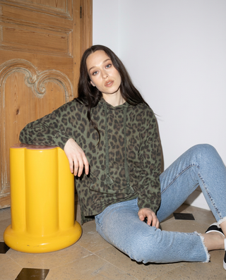 Hoodie loose imprimé léopard