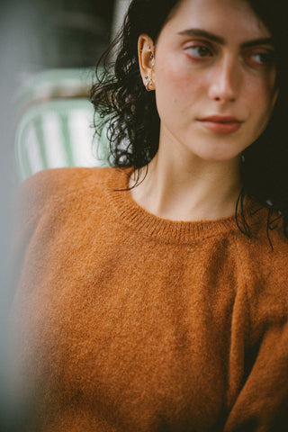 Pull en Baby Alpaga col rond manches courtes