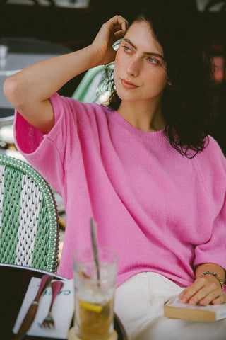 Pull en Baby Alpaga col rond manches courtes