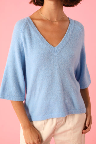 Pull col V manches courtes
