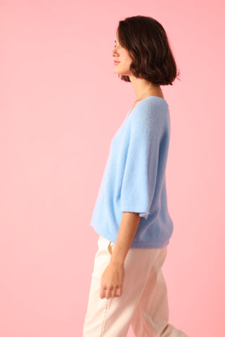 Pull col V manches courtes