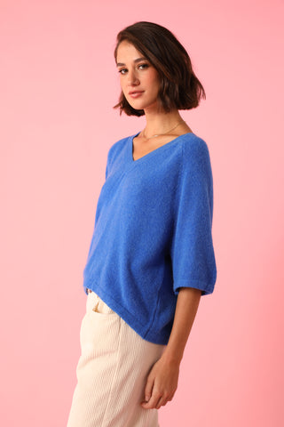 Pull col V manches courtes
