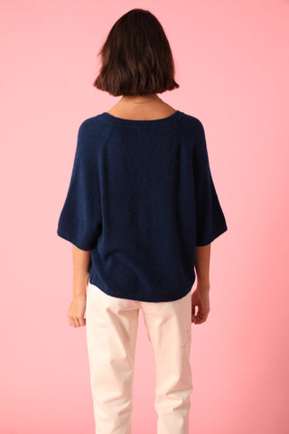Pull col V manches courtes