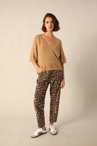 Pull col V manches courtes
