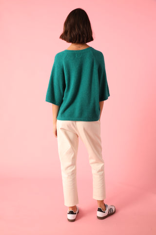 Pull col V manches courtes