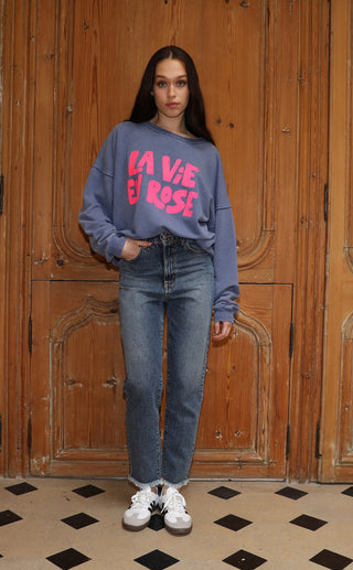 Sweatshirt délavé La Vie En Rose manches longues