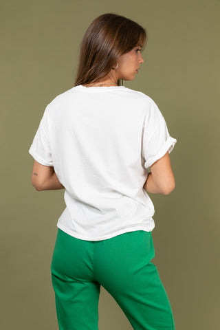 T-shirt délavé Amour col rond