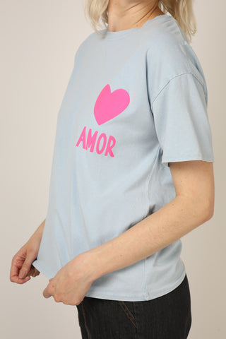 T-shirt délavé Amor col rond