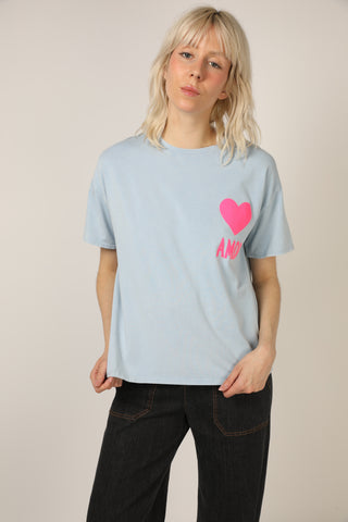 T-shirt délavé Amor col rond