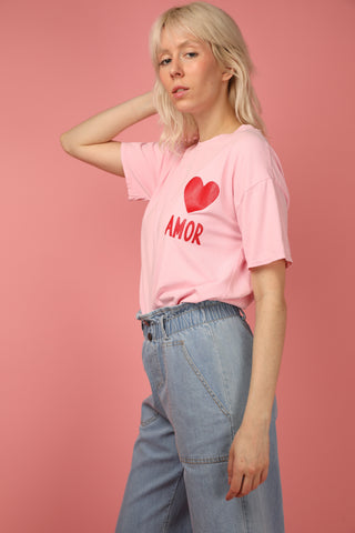 T-shirt délavé Amor col rond