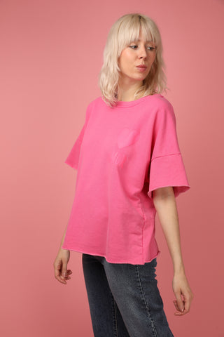 T-shirt délavé Amor col rond