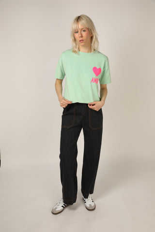 T-shirt délavé Amor col rond