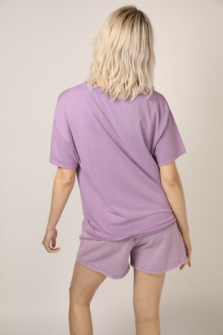 T-shirt délavé Amor col rond