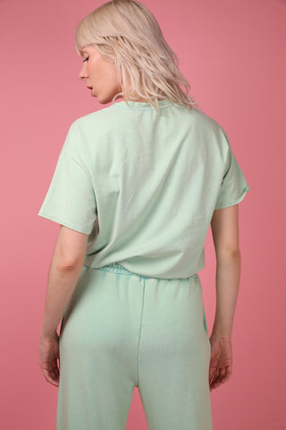 T-shirt délavé Amour col rond