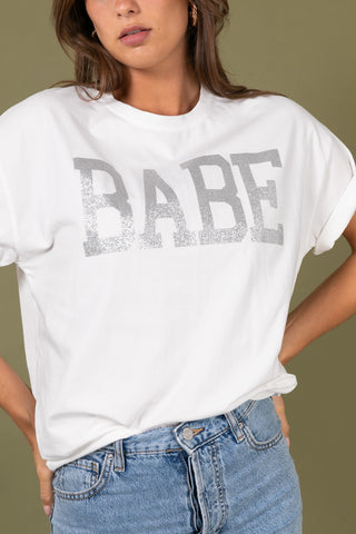 T-shirt délavé Amour col rond