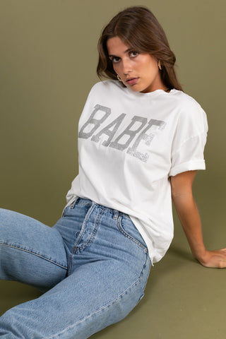 T-shirt délavé Amour col rond