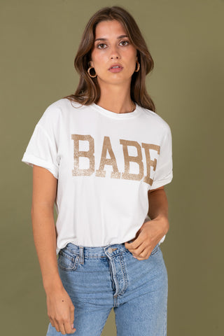 T-shirt délavé Amour col rond