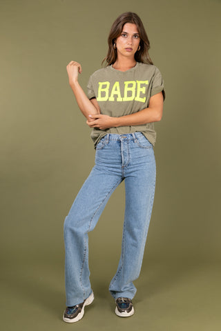 T-shirt délavé Babe col rond