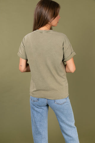 T-shirt délavé Babe col rond