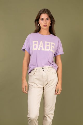 T-shirt délavé Babe col rond
