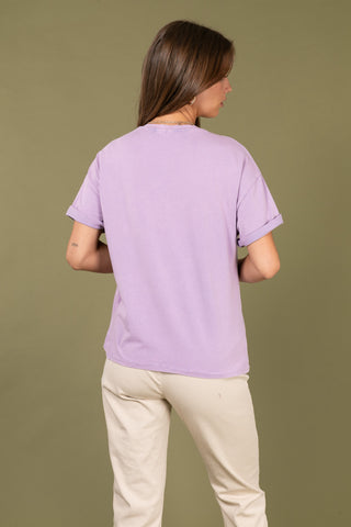 T-shirt délavé Babe col rond
