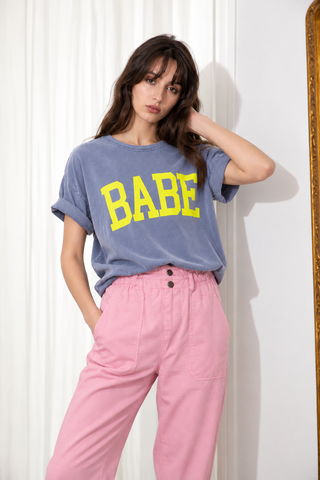 T-shirt délavé Babe col rond