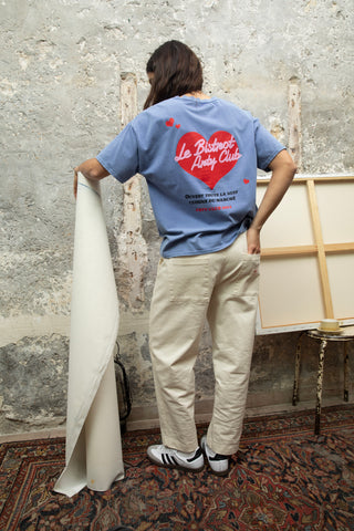 T-shirt délavé Le Bistrot col rond