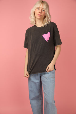T-shirt délavé Blush col rond