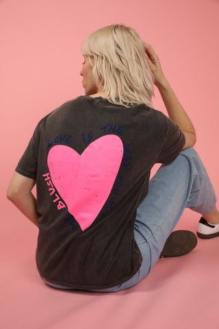 T-shirt délavé Blush col rond