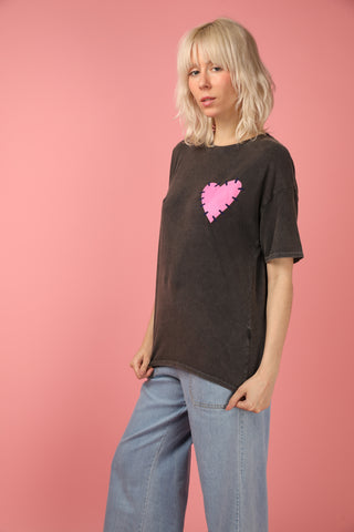 T-shirt délavé Blush col rond