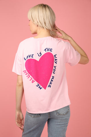 T-shirt délavé Blush col rond