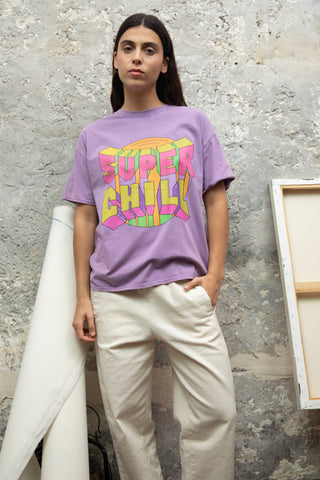 T-shirt délavé Super Chill col rond