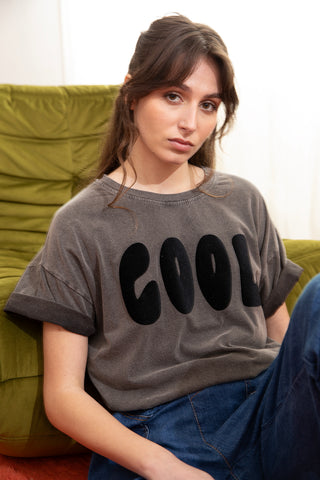 T-shirt délavé Cool col rond