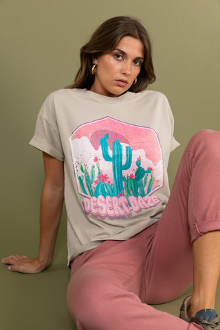 T-shirt délavé Desert Daze col rond