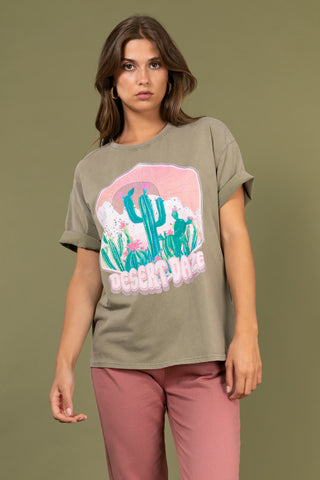 T-shirt délavé Desert Daze col rond