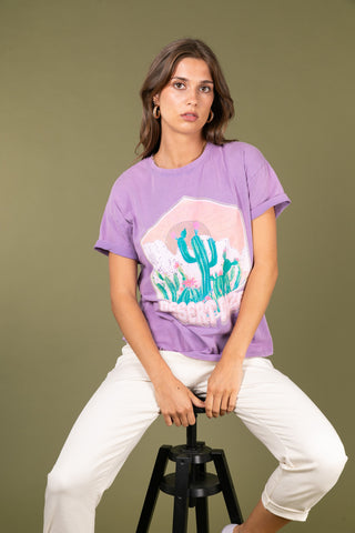 T-shirt délavé Desert Daze col rond