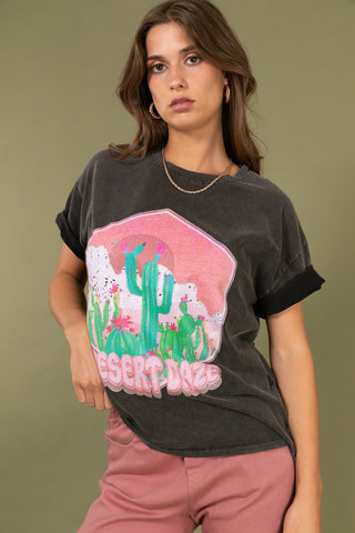 T-shirt délavé Desert Daze col rond