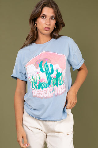 T-shirt délavé Desert Daze col rond