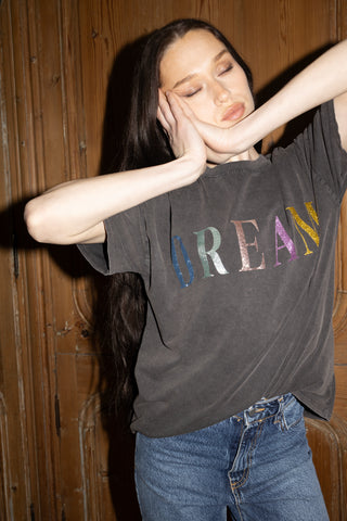 T-shirt délavé Dream col rond