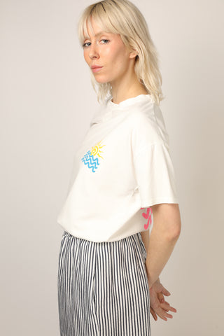 T-shirt délavé Island Life col rond