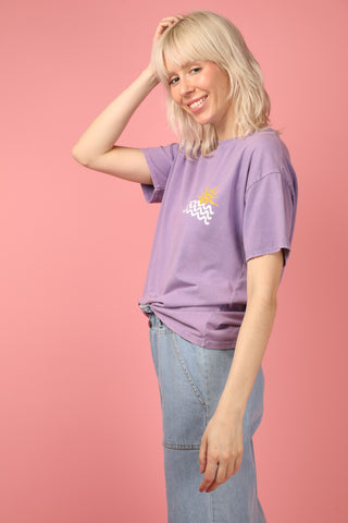 T-shirt délavé Island Life col rond