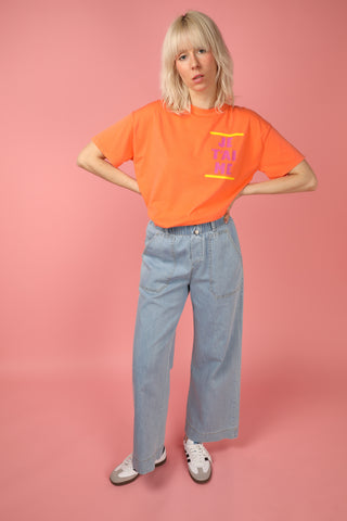 T-shirt délavé Je t'aime Life col rond
