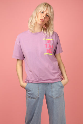 T-shirt délavé Je t'aime Life col rond