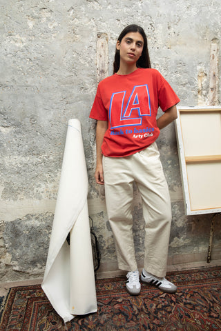 T-shirt délavé LA Back to Basics col rond