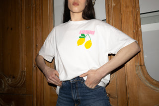 T-shirt délavé Limoncello col rond