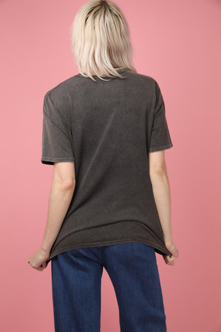 T-shirt délavé Marché Aux Fleurs col rond