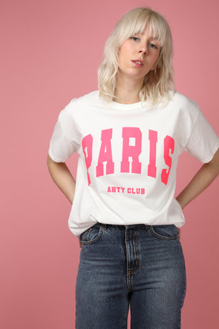 T-shirt délavé Paris col rond