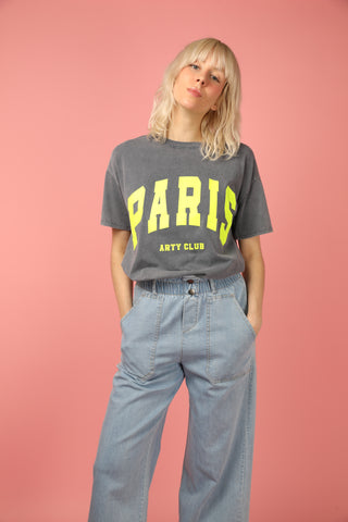 T-shirt délavé Paris col rond