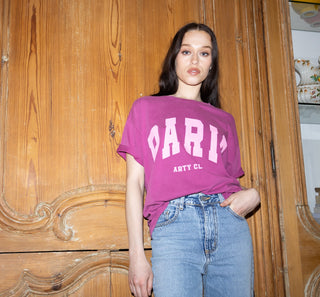 T-shirt délavé Paris col rond