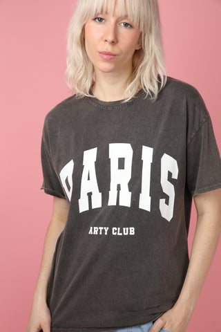 T-shirt délavé Paris col rond